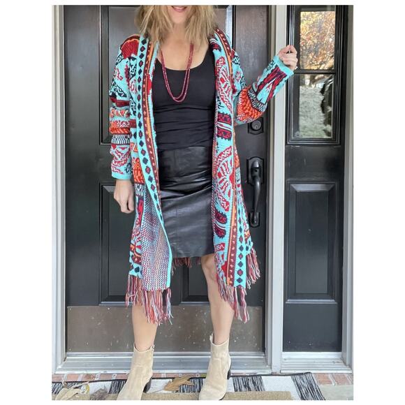 Tribal Boho Sweater Jacket - Picture 1 of 2